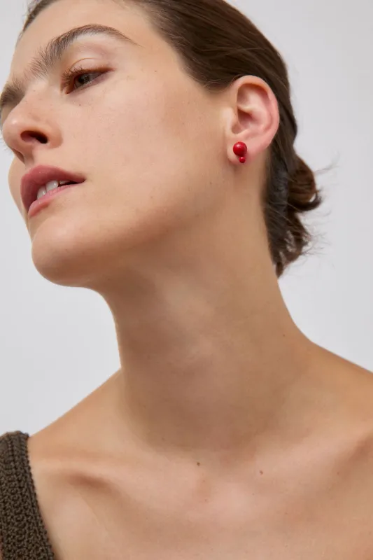 Mussels and Muscles Glyzinia Bicolor Single Earstud in Coral sold by No. 6