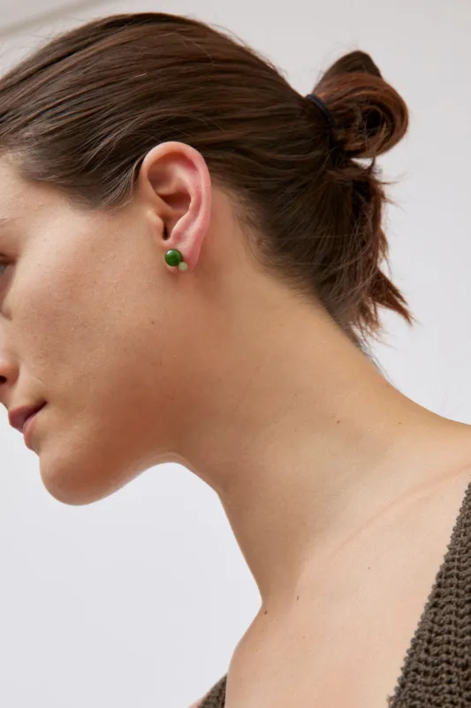 Mussels and Muscles Glyzinia Bicolor Single Earstud in Dark Green sold by No. 6