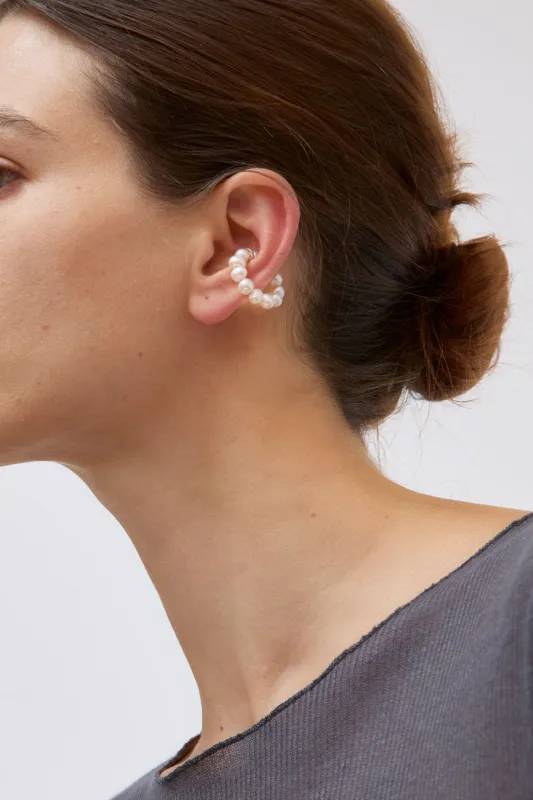 Mussels and Muscles Pearl Spheres Small Earcuff in Pearl sold by No. 6