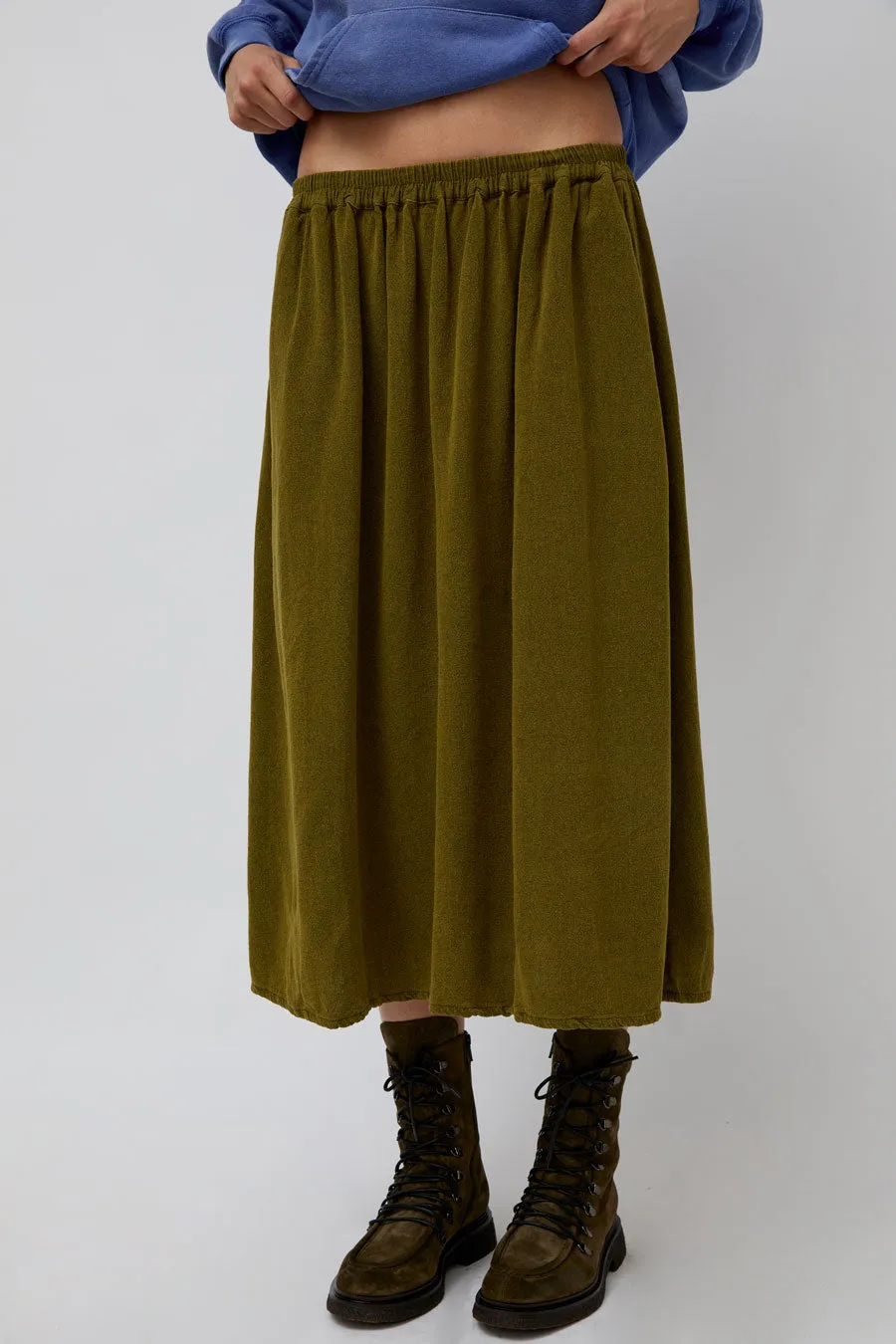 Sultan Wash Suzanne Skirt Oxford in Khaki Yellow sold by No. 6 product image thumbnail 2
