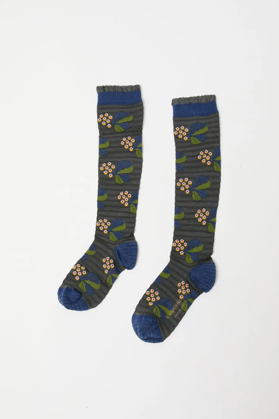 Exquisite J Tall Berries and Flower Socks in Midnight sold by No. 6 product image thumbnail 2
