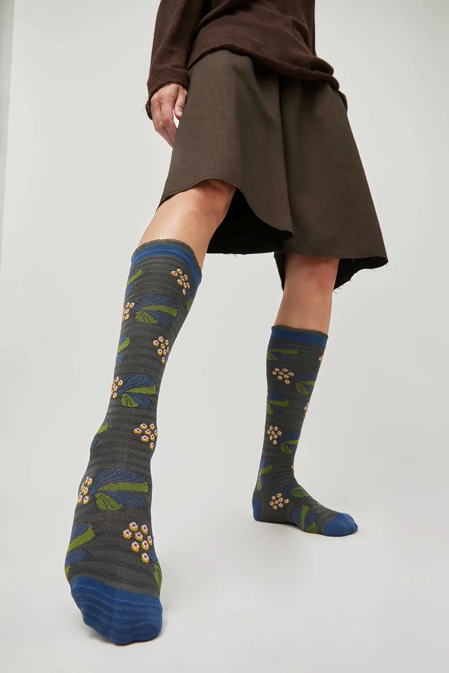 Exquisite J Tall Berries and Flower Socks in Midnight sold by No. 6 product image thumbnail 3