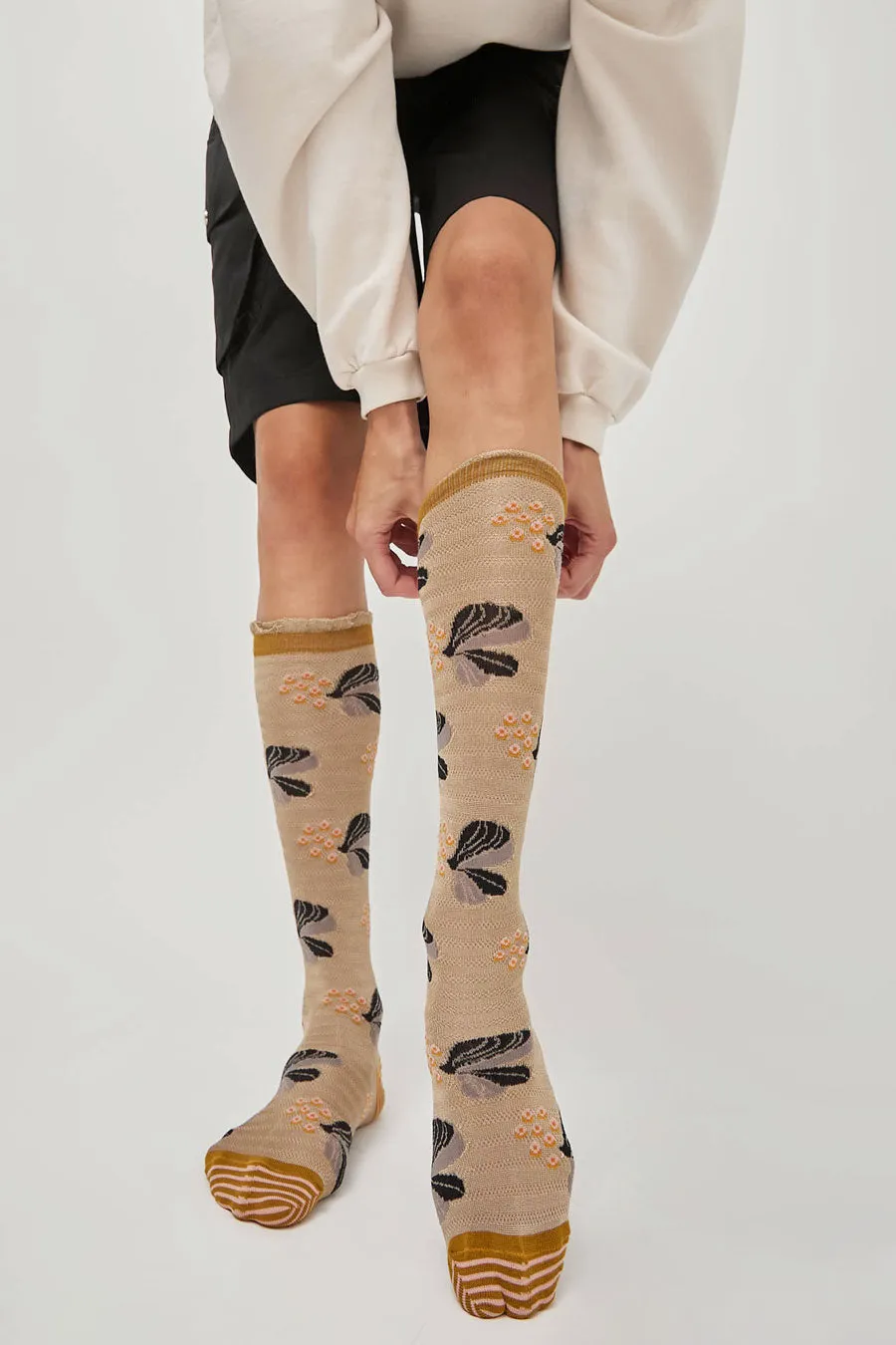 Exquisite J Tall Berries and Flower Socks in Beige sold by No. 6 product image thumbnail 3