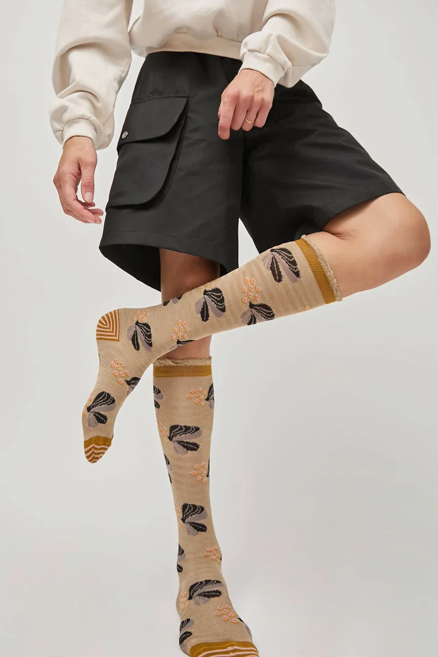 Exquisite J Tall Berries and Flower Socks in Beige sold by No. 6 product image thumbnail 2