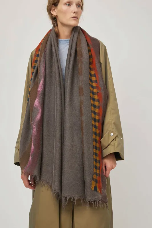 Exquisite J Hand Dyed Scarf with Stripes in Brown sold by No. 6