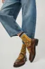 Exquisite J Short Cotton Micro Roses Socks in Mustard sold by No. 6
