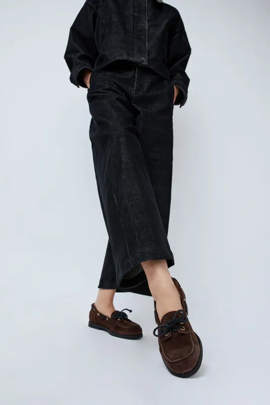 ATP Atelier Nesso Boat Shoe in Walnut Suede sold by No. 6