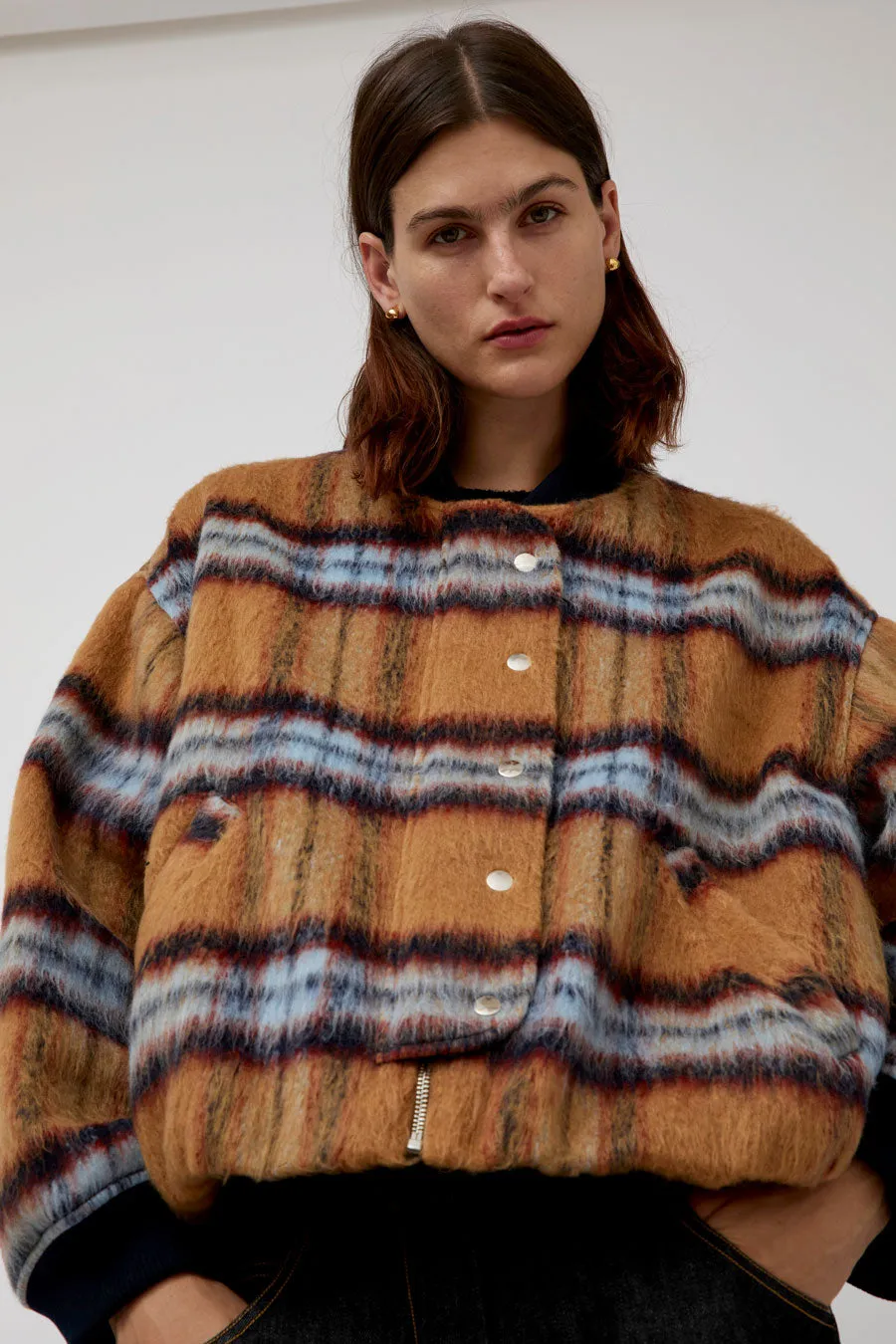 No.6 Dover Jacket in Camel Plaid sold by No. 6