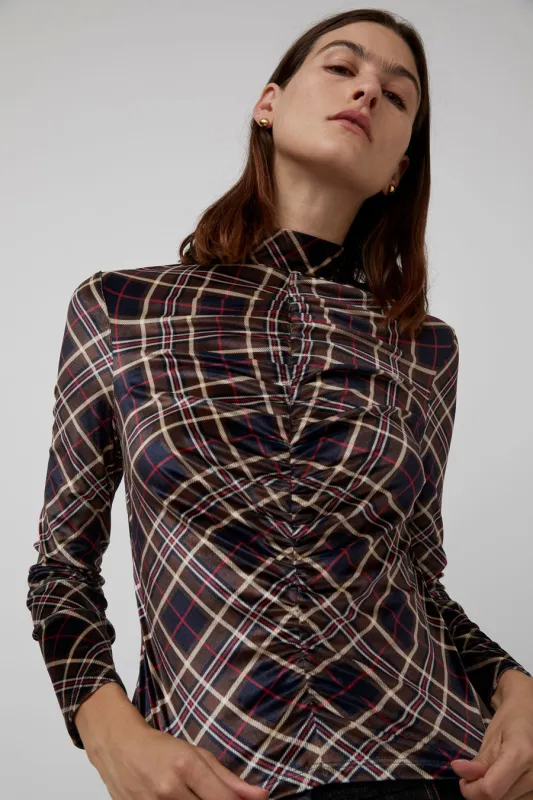 No.6 Kara Top in Rust Plaid made by No. 6