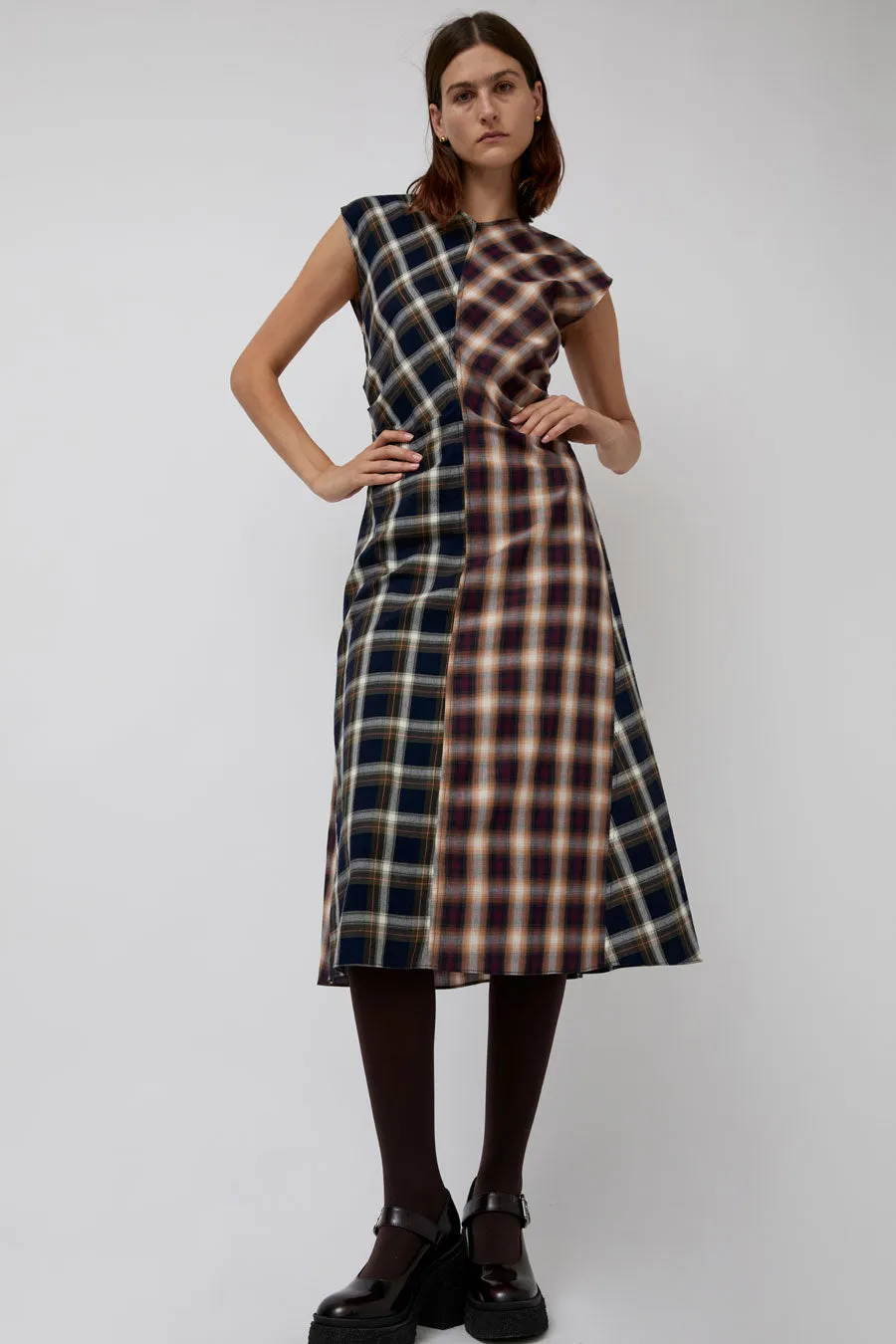 No.6 Rochelle Dress in Mixed Plaid sold by No. 6