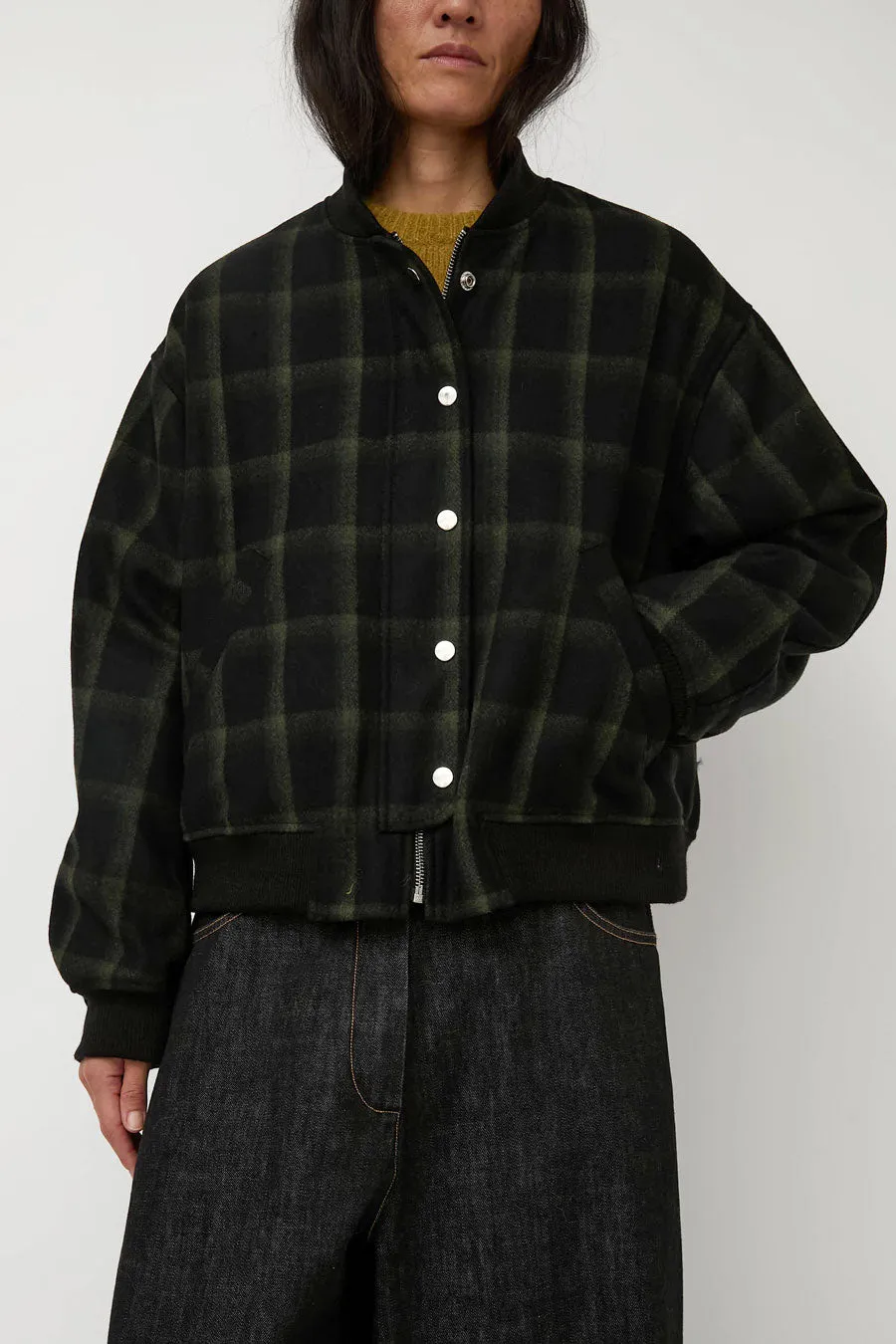No.6 Landmark Jacket in Black and Olive Plaid sold by No. 6 product image thumbnail 2