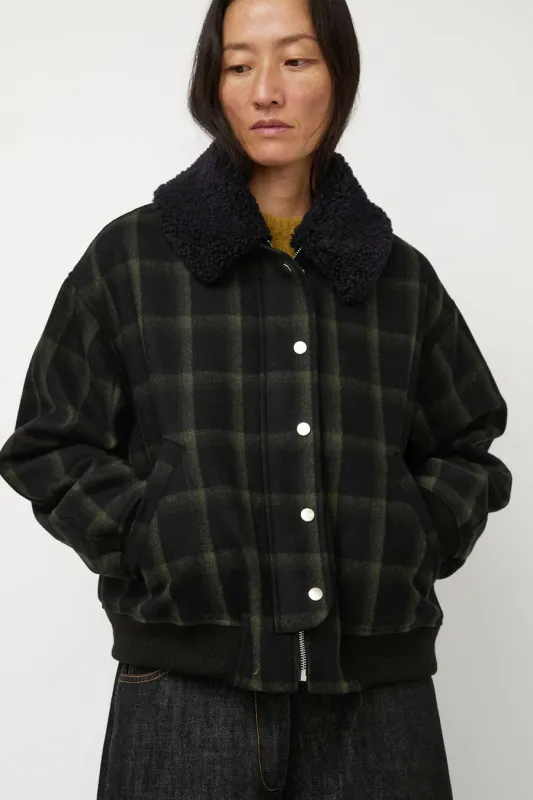 No.6 Landmark Jacket in Black and Olive Plaid sold by No. 6