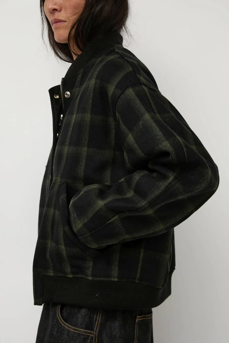 No.6 Landmark Jacket in Black and Olive Plaid sold by No. 6 product image thumbnail 4