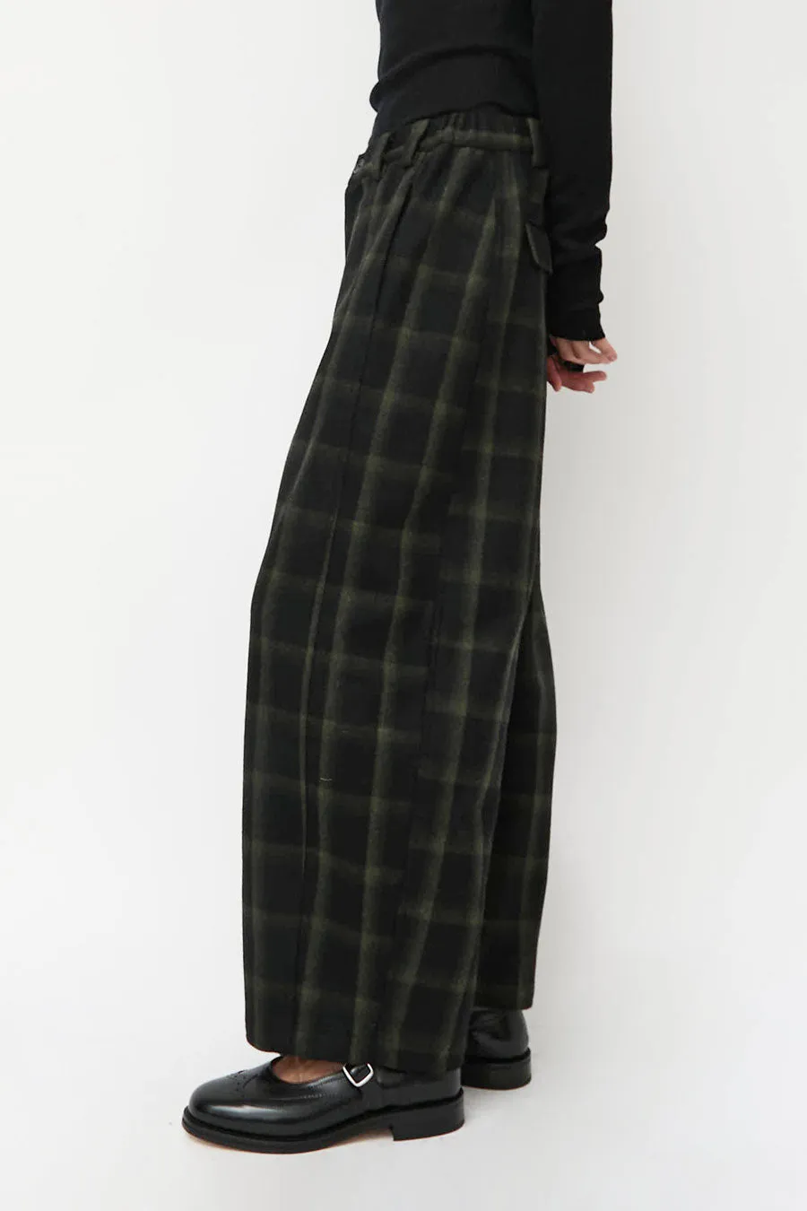 No.6 Justin Pant in Black and Olive Plaid sold by No. 6 product image thumbnail 2