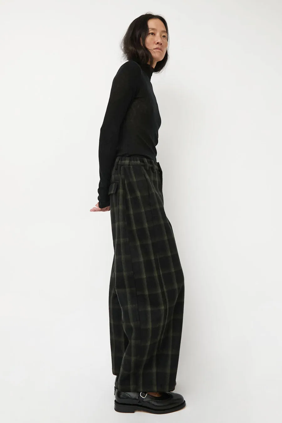 No.6 Justin Pant in Black and Olive Plaid sold by No. 6 product image thumbnail 5