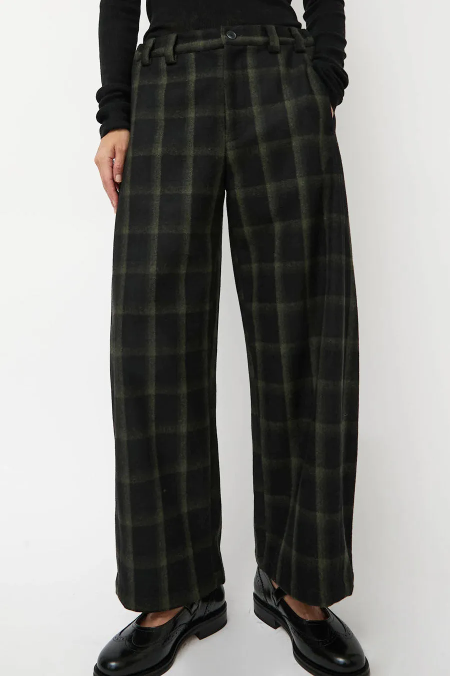 No.6 Justin Pant in Black and Olive Plaid sold by No. 6 product image thumbnail 3