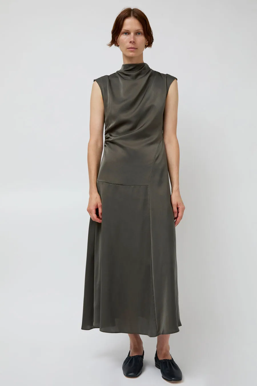 Atelier Delphine Twisted Dress in Olive sold by No. 6