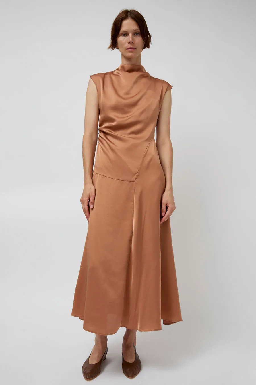 Atelier Delphine Twisted Dress in Camel sold by No. 6