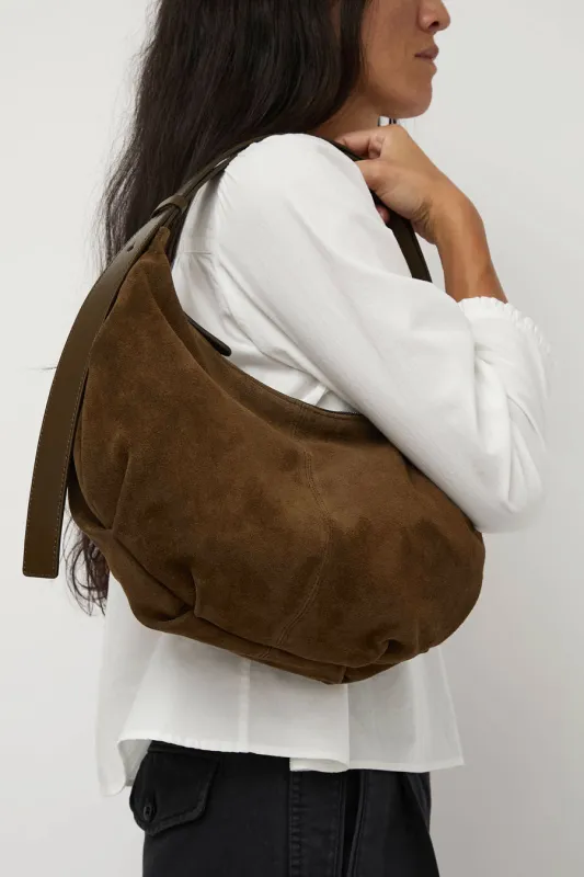 Nothing Written HT Suede Shoulder Bag in Caramel sold by No. 6