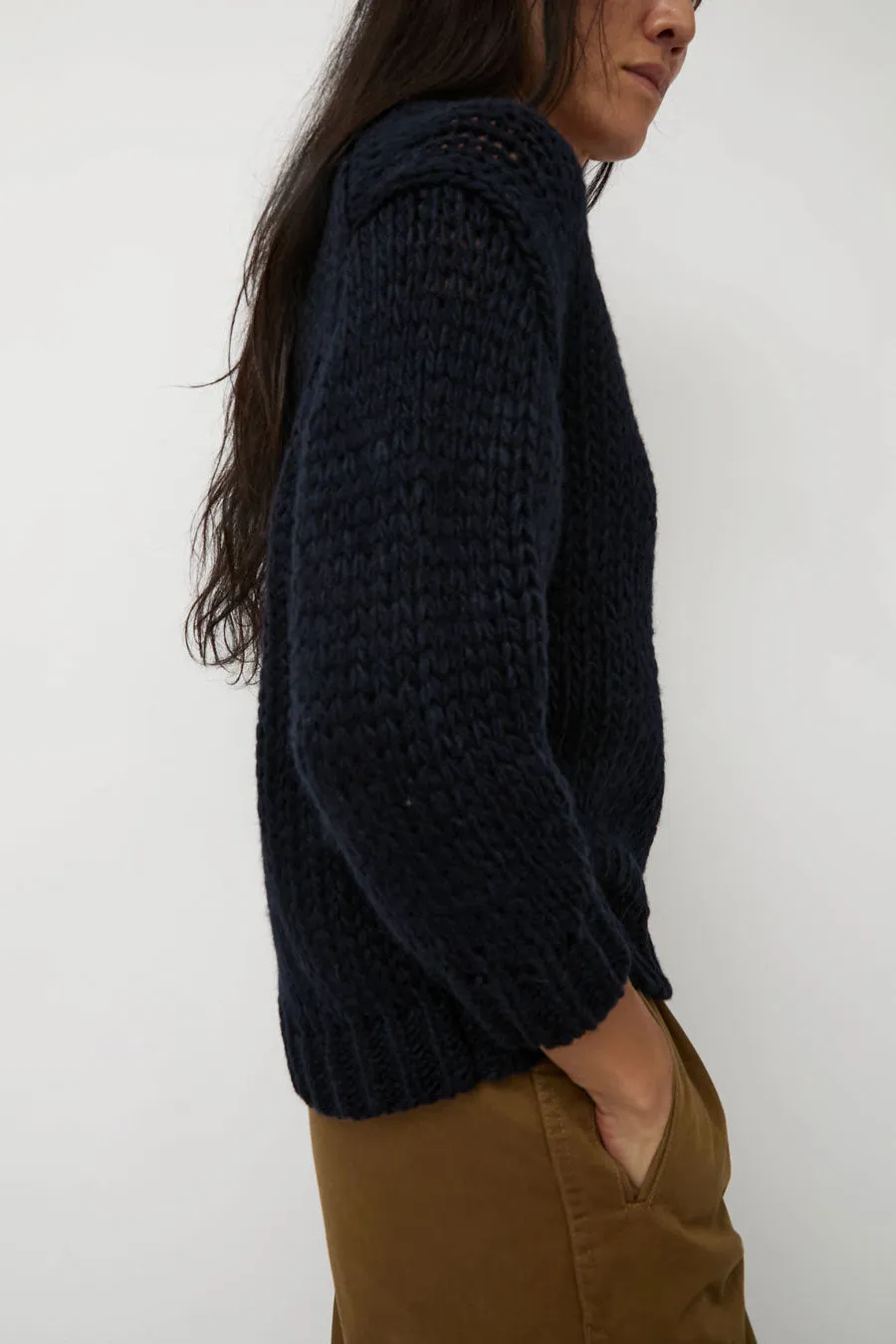 Nothing Written Wide V-Neck Sweater in Navy sold by No. 6 product image thumbnail 4