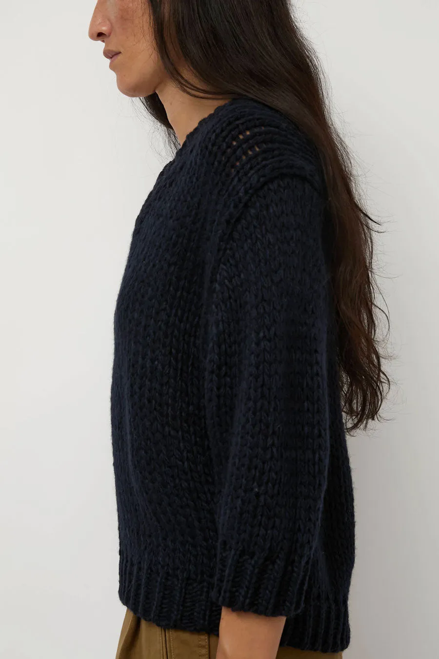 Nothing Written Wide V-Neck Sweater in Navy sold by No. 6 product image thumbnail 2