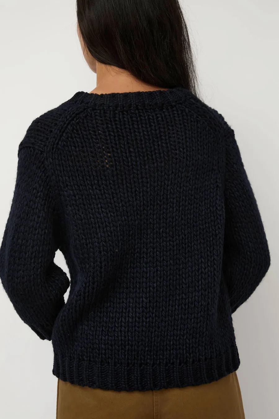 Nothing Written Wide V-Neck Sweater in Navy sold by No. 6 product image thumbnail 5