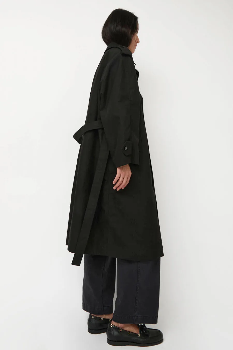 Nothing Written Oversized Double-Breasted Trench in Black sold by No. 6 product image thumbnail 5