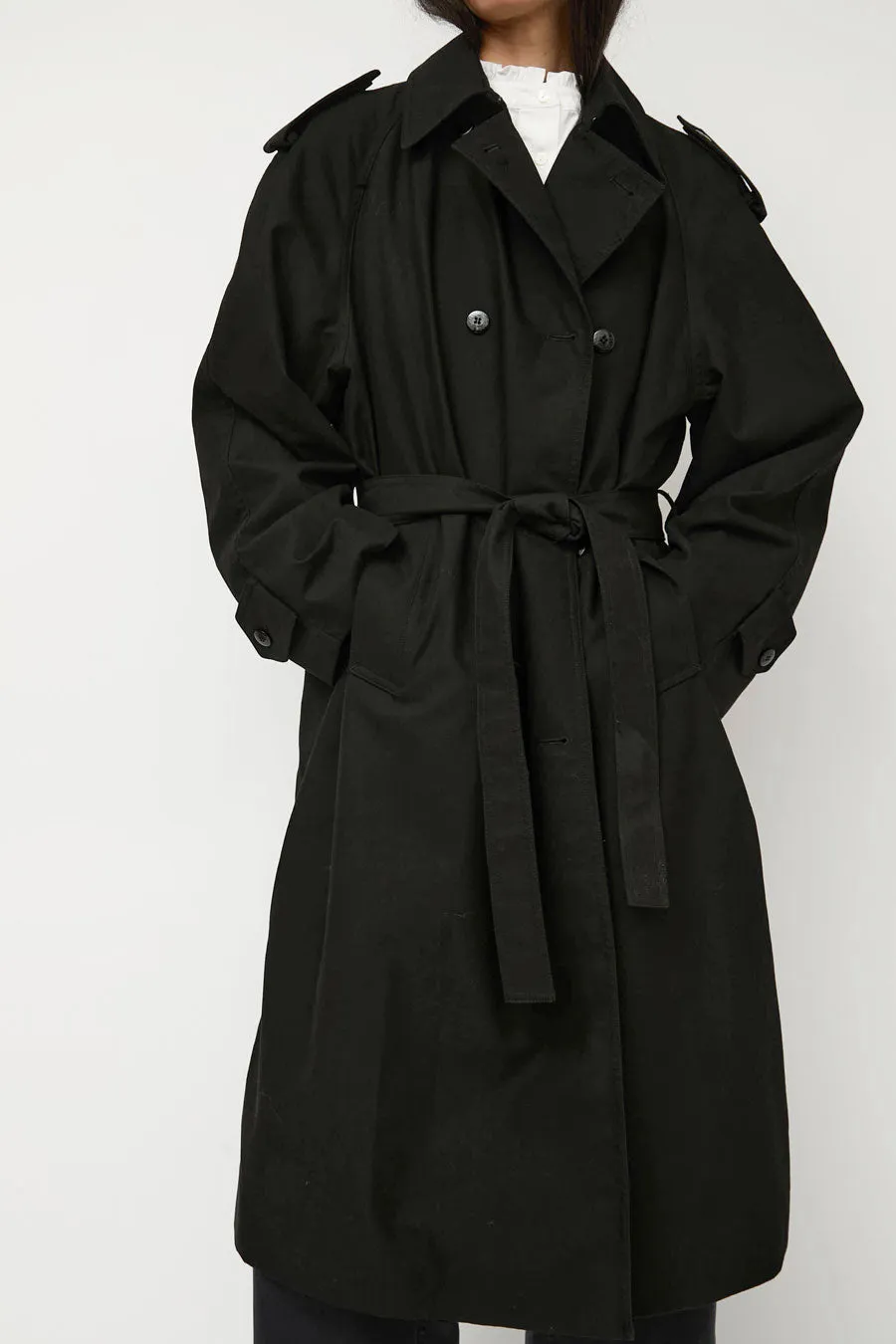Nothing Written Oversized Double-Breasted Trench in Black sold by No. 6 product image thumbnail 2