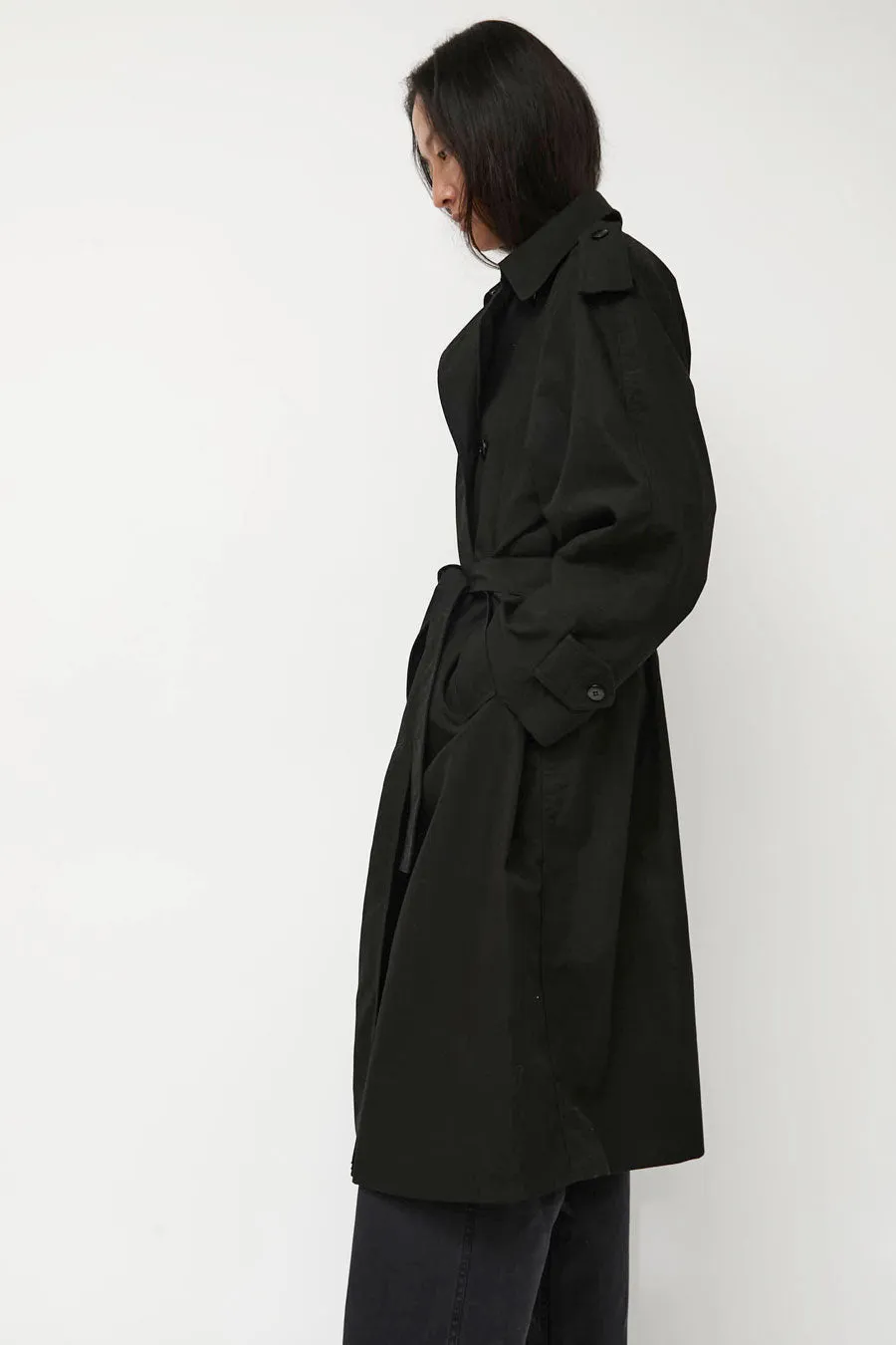 Nothing Written Oversized Double-Breasted Trench in Black sold by No. 6 product image thumbnail 4