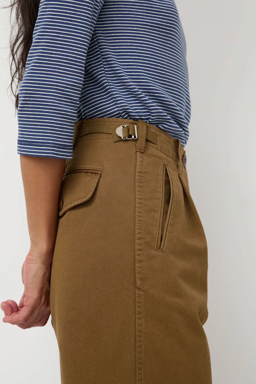 Nothing Written Gato Straight Tuck Pants in Khaki Brown sold by No. 6 product image thumbnail 3
