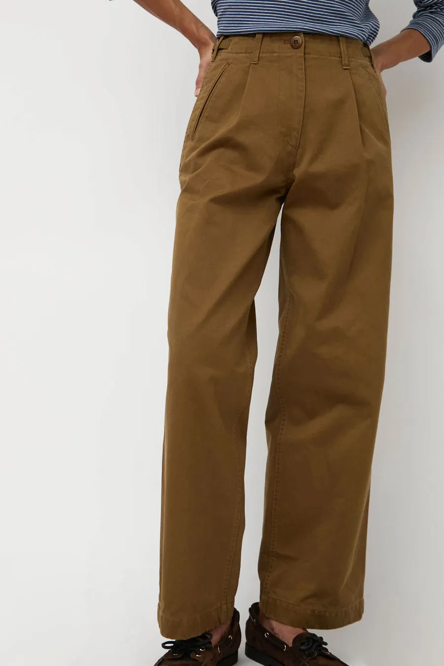 Nothing Written Gato Straight Tuck Pants in Khaki Brown sold by No. 6 product image thumbnail 4