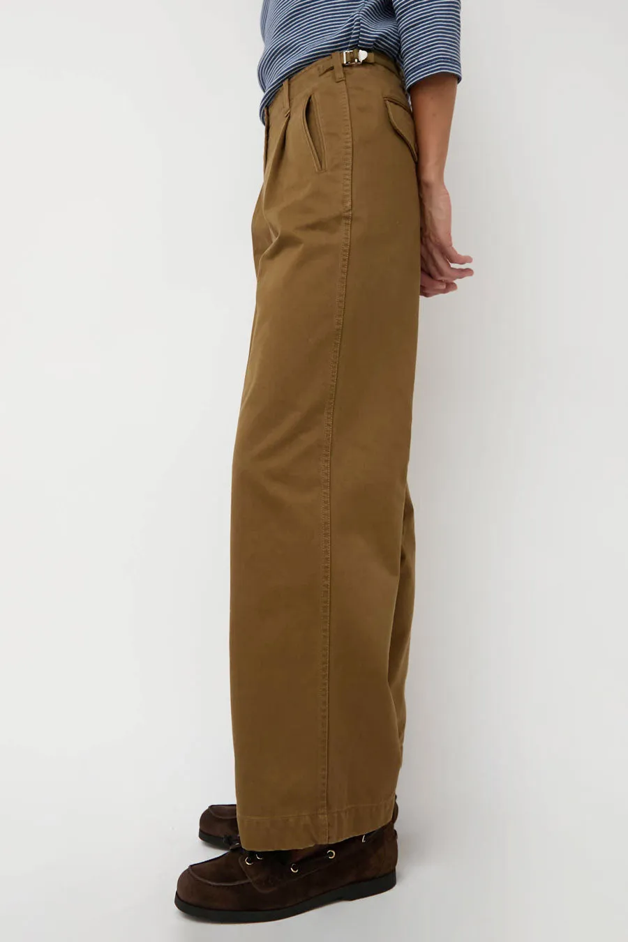 Nothing Written Gato Straight Tuck Pants in Khaki Brown sold by No. 6 product image thumbnail 2