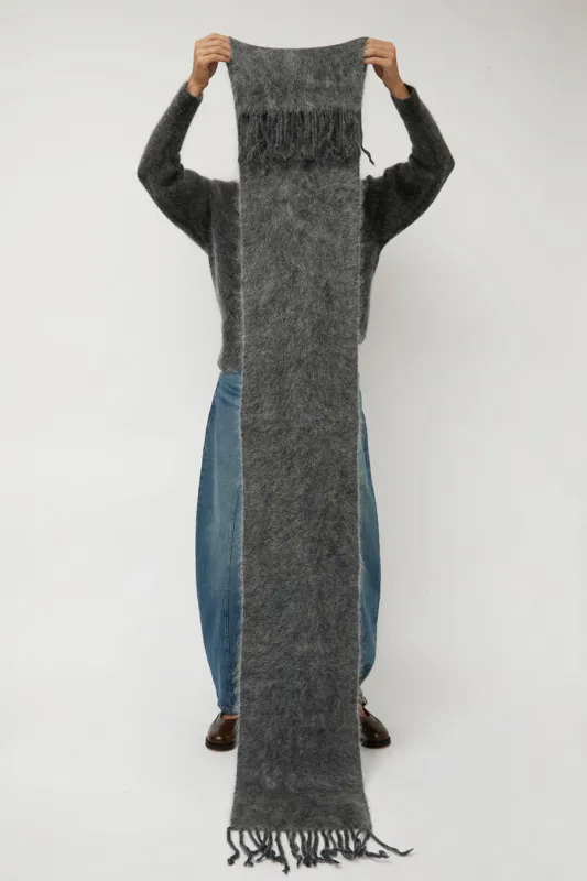 Sayaka Davis Brushed Mohair Scarf in Charcoal sold by No. 6