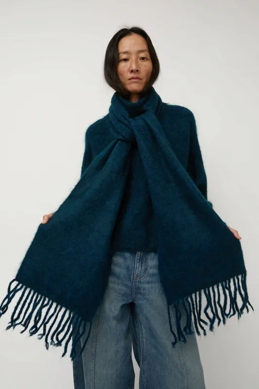 Sayaka Davis Brushed Mohair Scarf in Midnight Blue sold by No. 6