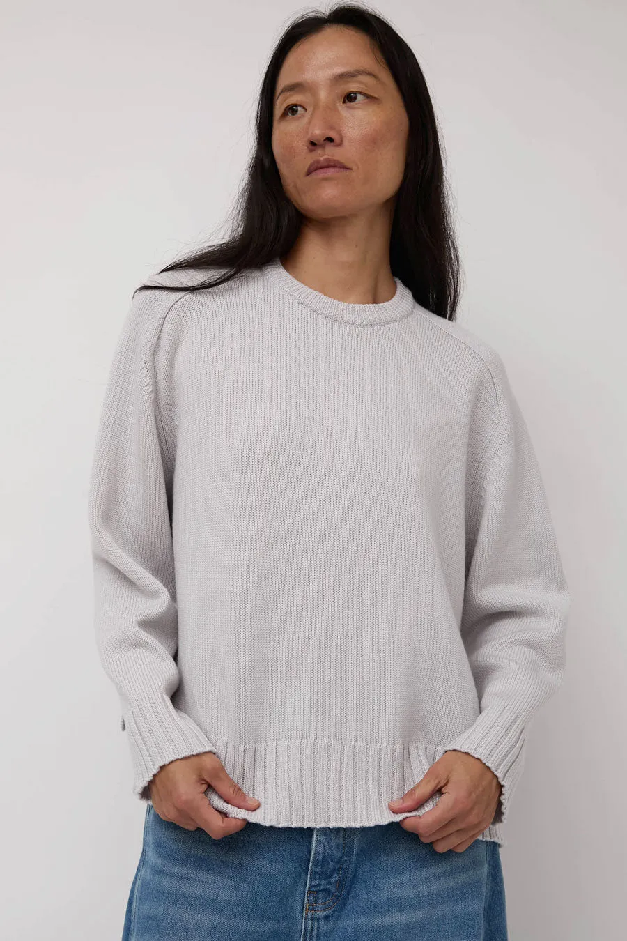 Sayaka Davis Crewneck Pullover in Ice Gray sold by No. 6