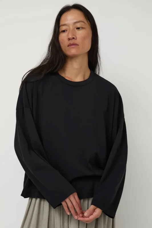 Black Crane Wide Long Sleeve Tee in Black sold by No. 6