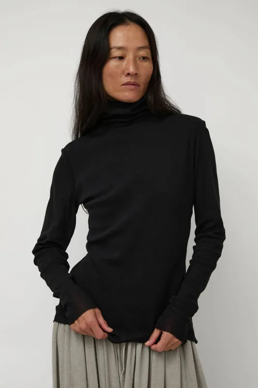 Black Crane Double Mesh Turtleneck in Black sold by No. 6