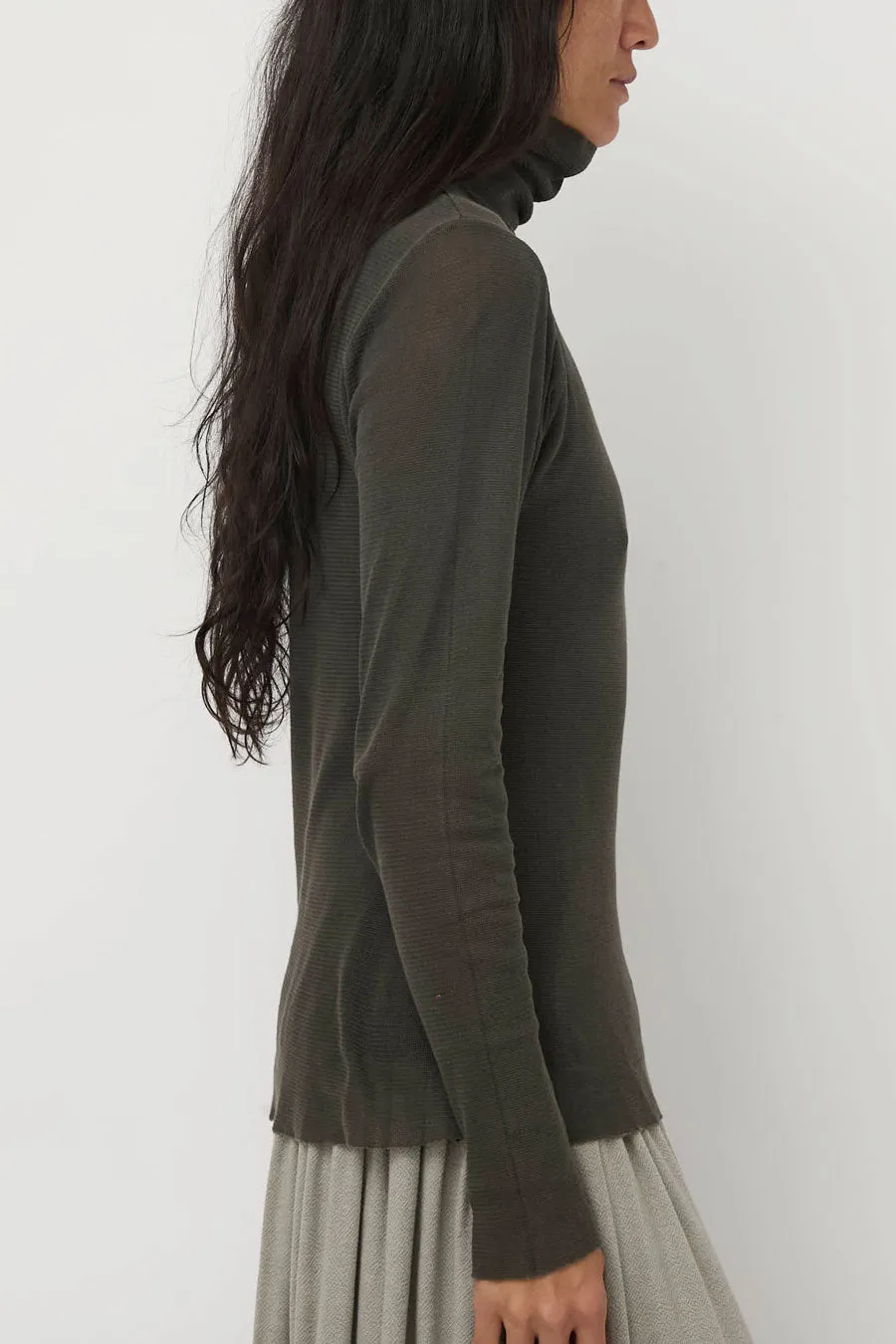 Black Crane Double Mesh Turtleneck in Slate sold by No. 6 product image thumbnail 2