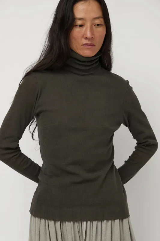 Black Crane Double Mesh Turtleneck in Slate sold by No. 6