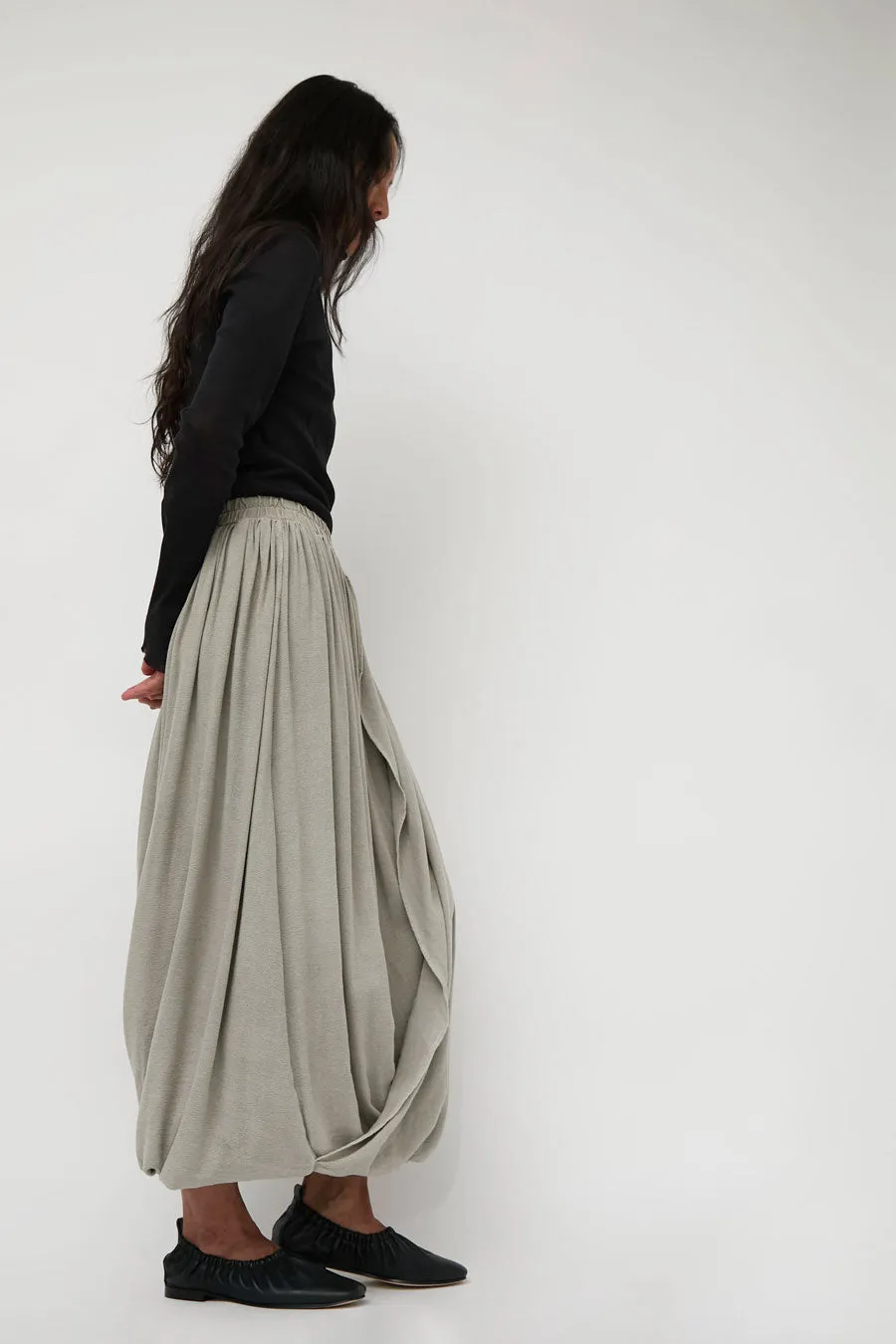 Black Crane Double Layered Drapy Skirt in Limestone sold by No. 6 product image thumbnail 4