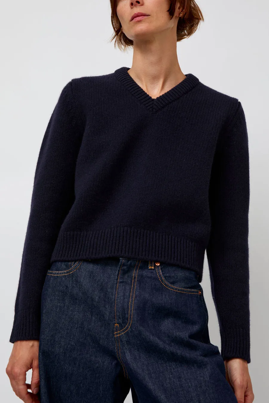 &Daughter Glenn V-Neck Sweater in Navy sold by No. 6 product image thumbnail 3