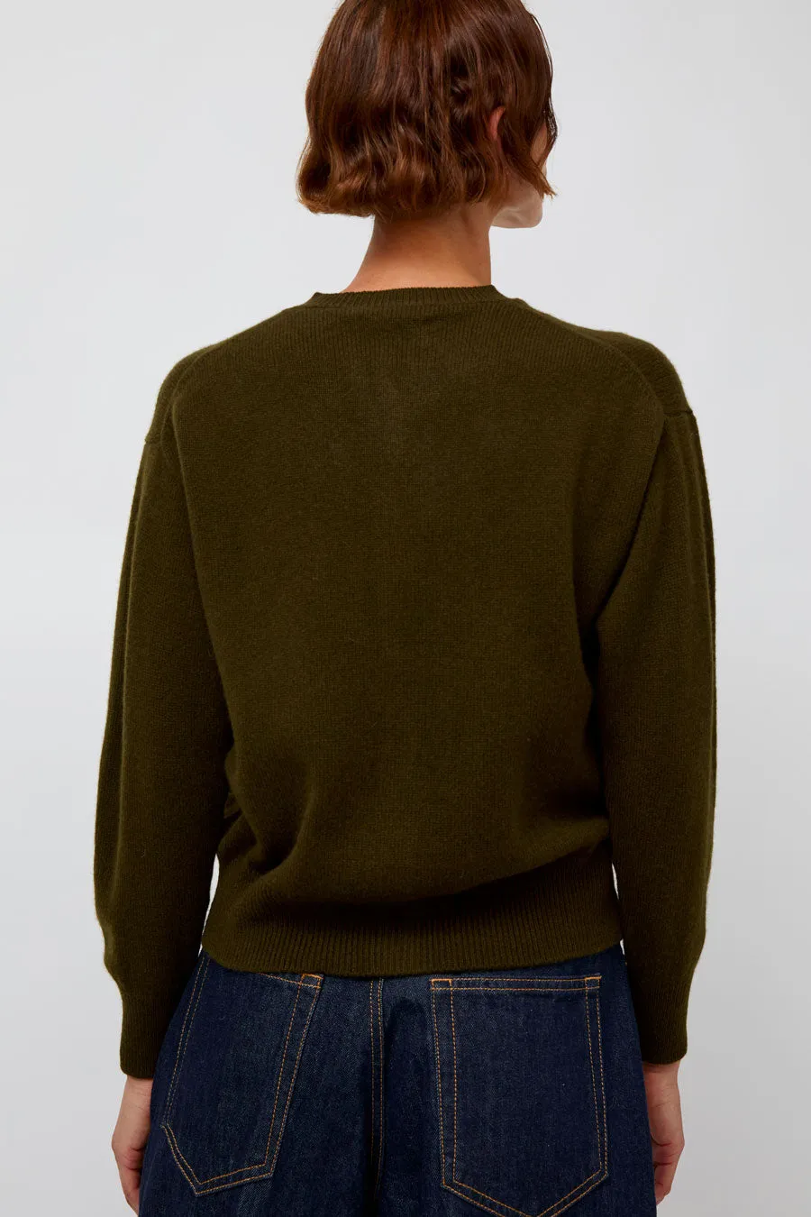 &Daughter Ada Crewneck Cardigan in Military Green sold by No. 6 product image thumbnail 5
