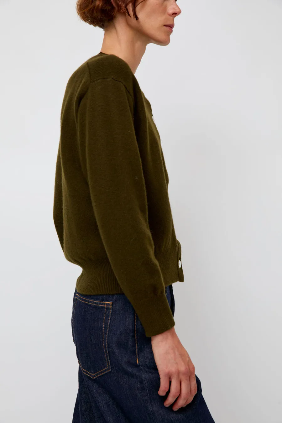 &Daughter Ada Crewneck Cardigan in Military Green sold by No. 6 product image thumbnail 4