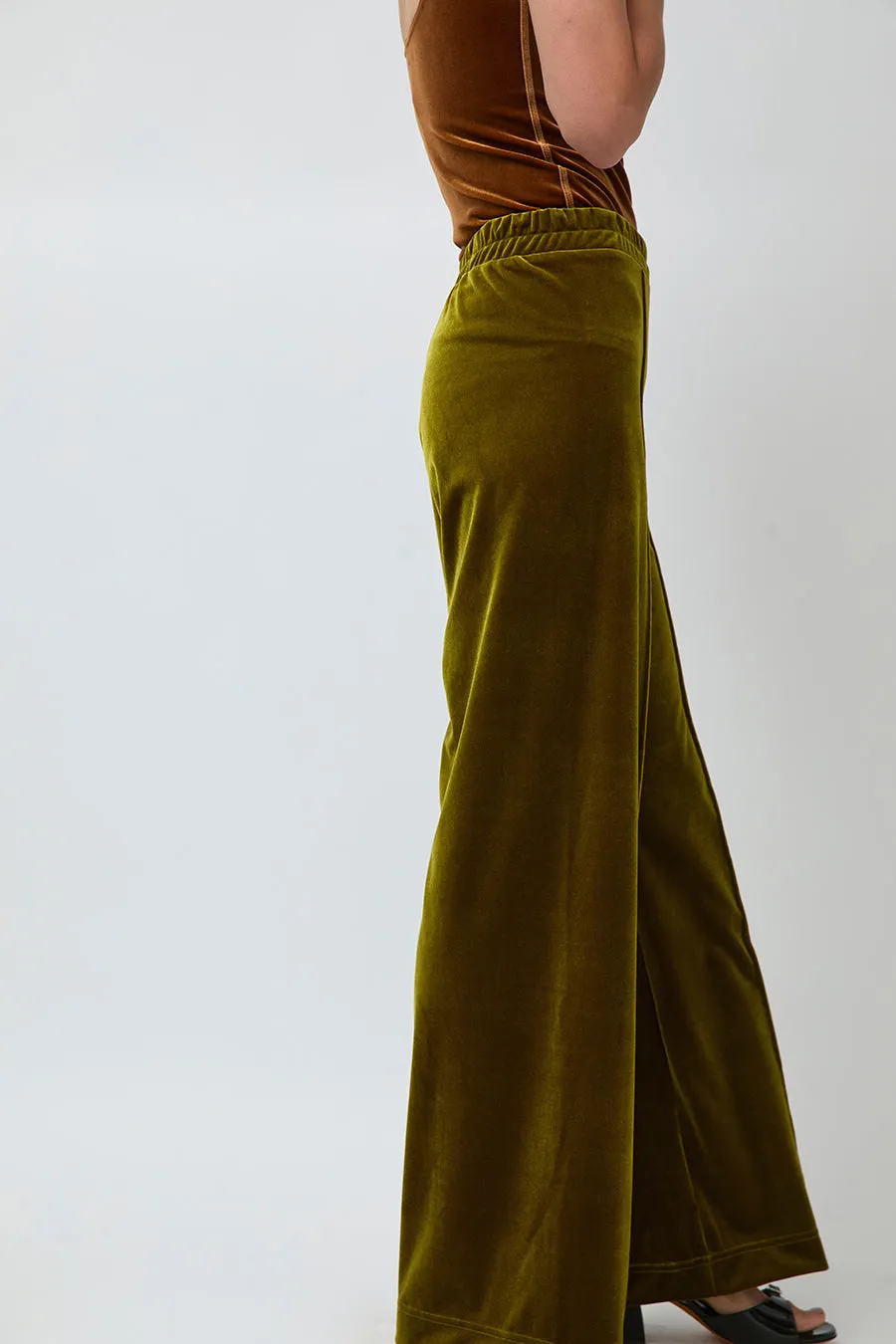 Simone Wild Velvet Topstitched Pants in Pear sold by No. 6 product image thumbnail 3