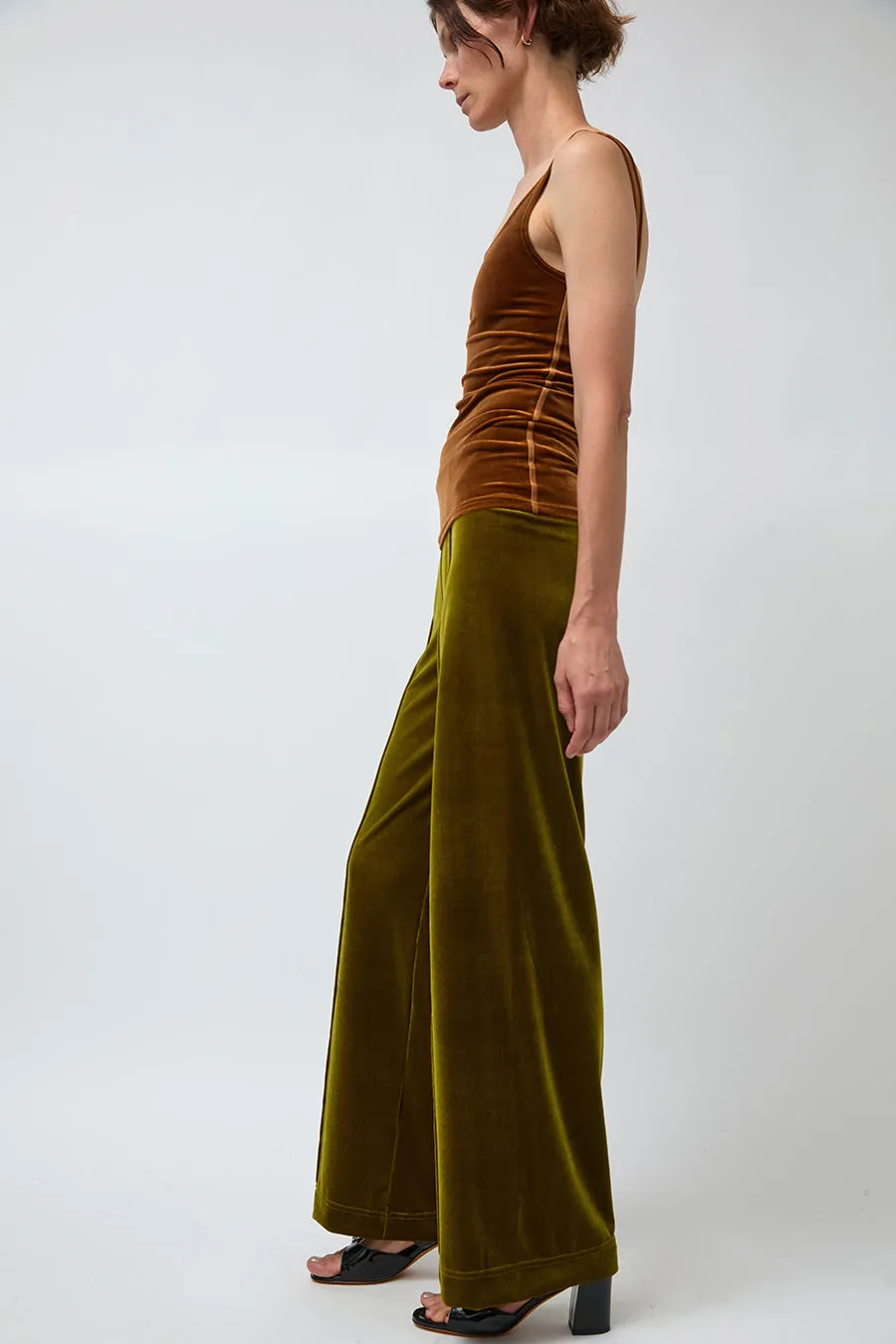Simone Wild Velvet Topstitched Pants in Pear sold by No. 6 product image thumbnail 4