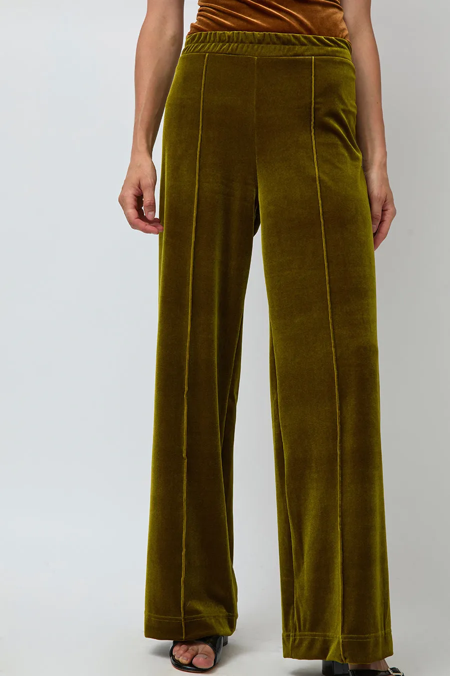 Simone Wild Velvet Topstitched Pants in Pear sold by No. 6 product image thumbnail 2