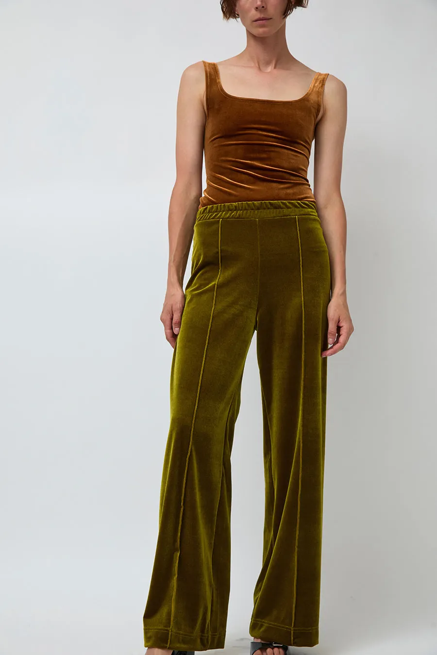 Simone Wild Velvet Topstitched Pants in Pear sold by No. 6 product image thumbnail 5