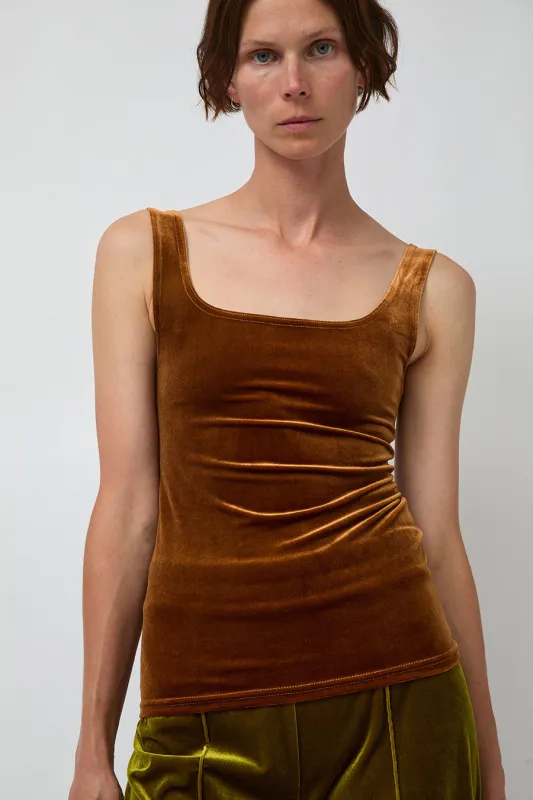 Simone Wild Velvet Singlet in Gold made by No. 6