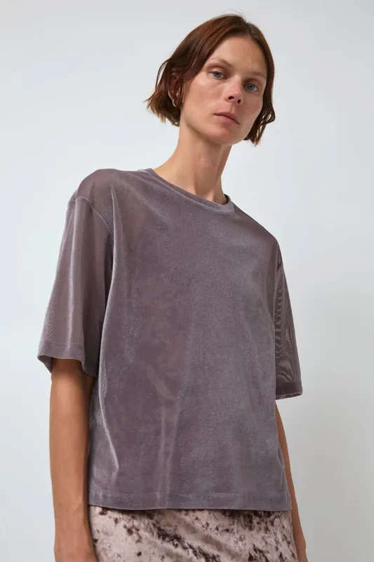 Simone Wild Mesh Velvet Oversized Tee in Mauve sold by No. 6