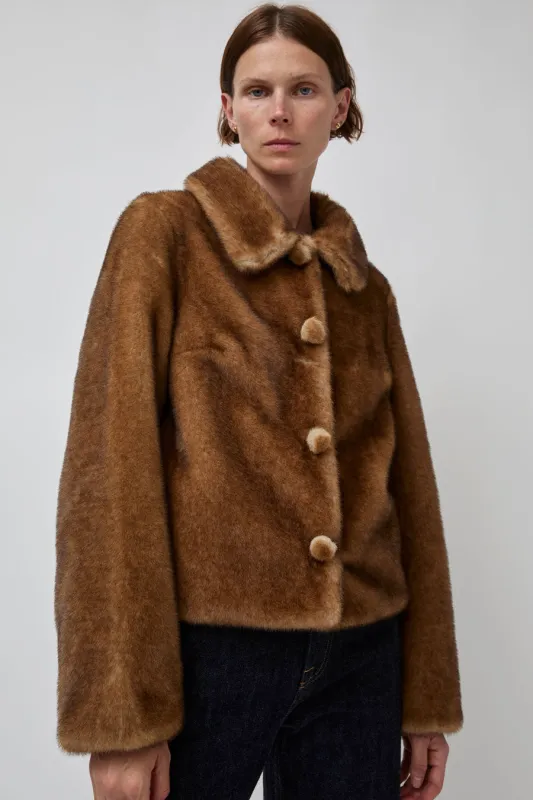 Atelier Edition Eco Fur Jacket in Brown sold by No. 6